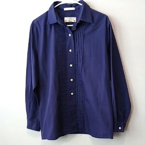 Orvis Navy Button Down Shirt Womens 14